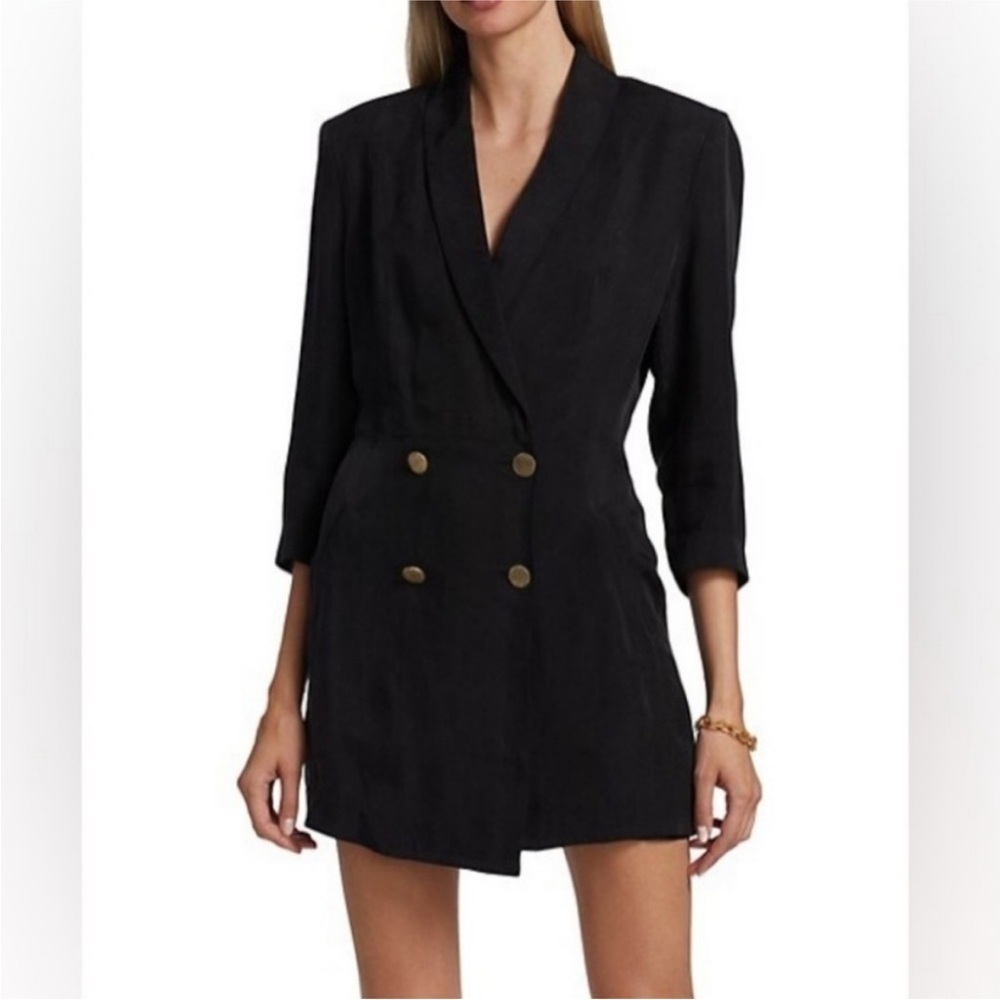 Ba&sh Arya Black Silky Blazer Dress Size XS